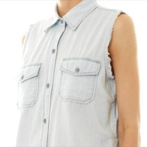 CURRENT/ELLIOTT sleeveless denim shirt